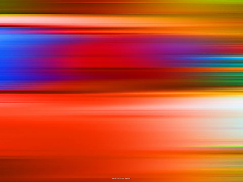 Abstrakte horizontale Streifen in Rot, Orange, Blau und Violett, die wie Bewegungsunschärfe ineinander verlaufen.