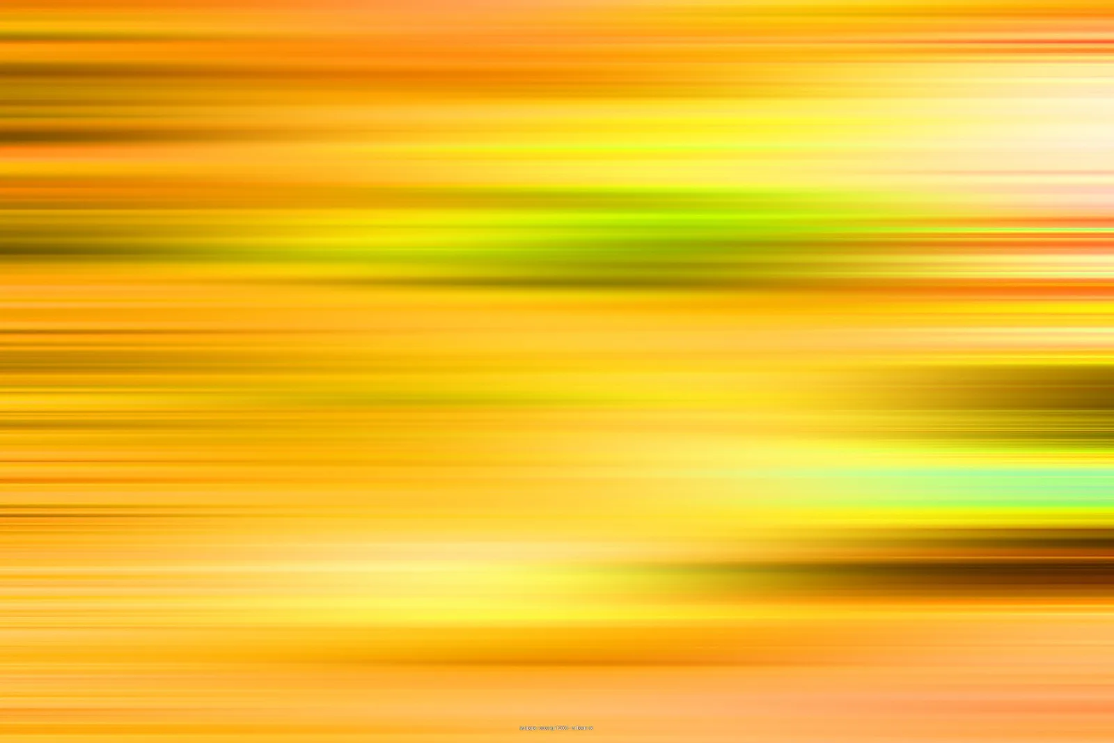 Abstrakte horizontale Streifen in Gelb, Orange und Grün mit weichen Bewegungsunschärfen, rechts konzentrieren sich dunkle und hellgrüne Bänder.