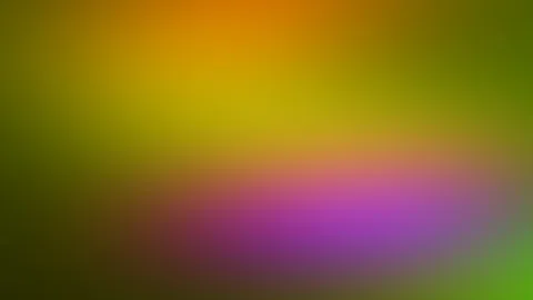 Unscharfer Farbverlauf mit Orange oben, Gelb in der Mitte, Violett unten rechts und Grün an den Rändern