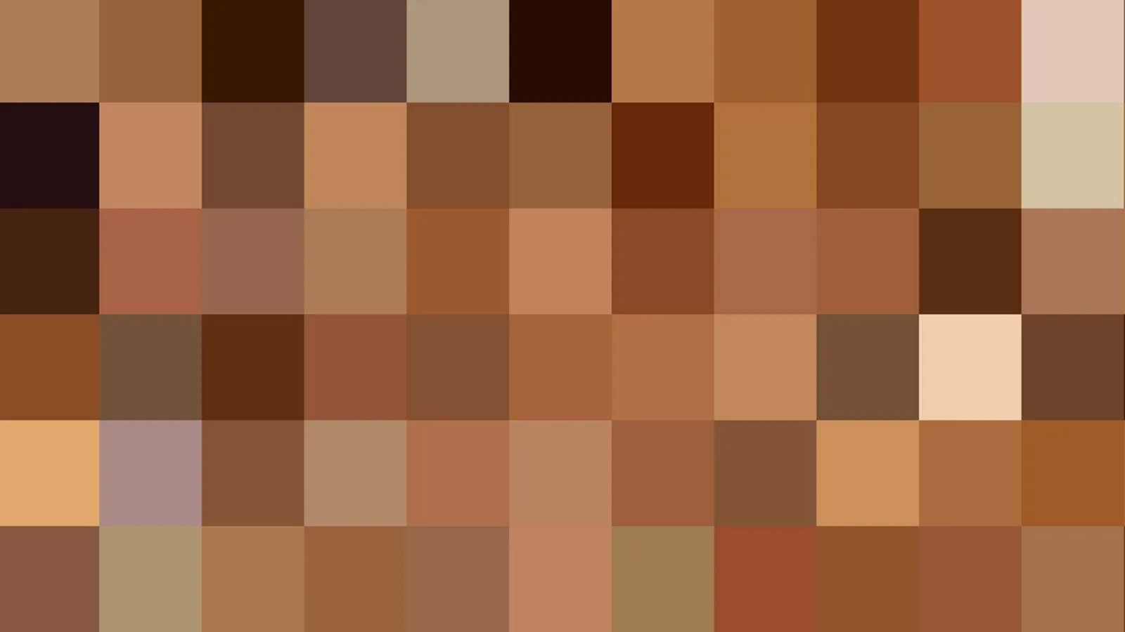 Mosaik aus quadratischen Pixelfeldern in Braun-, Beige- und Ockertönen, gleichmäßig über die Fläche verteilt.