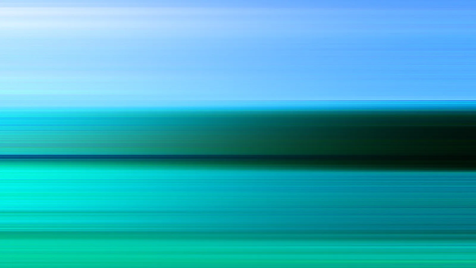 Abstrakte horizontale Bewegungsunschärfe mit Streifen in Hellblau, Türkis und dunklem Grünblau