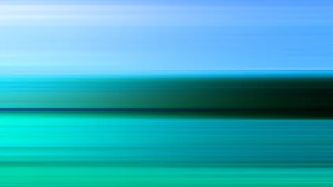 Abstrakte horizontale Bewegungsunschärfe mit Streifen in Hellblau, Türkis und dunklem Grünblau