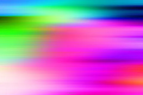Abstrakte Fläche aus horizontal verwischten Streifen in Grün, Pink, Violett und Blau, oben dunkles Blau, unten helles Rosa.