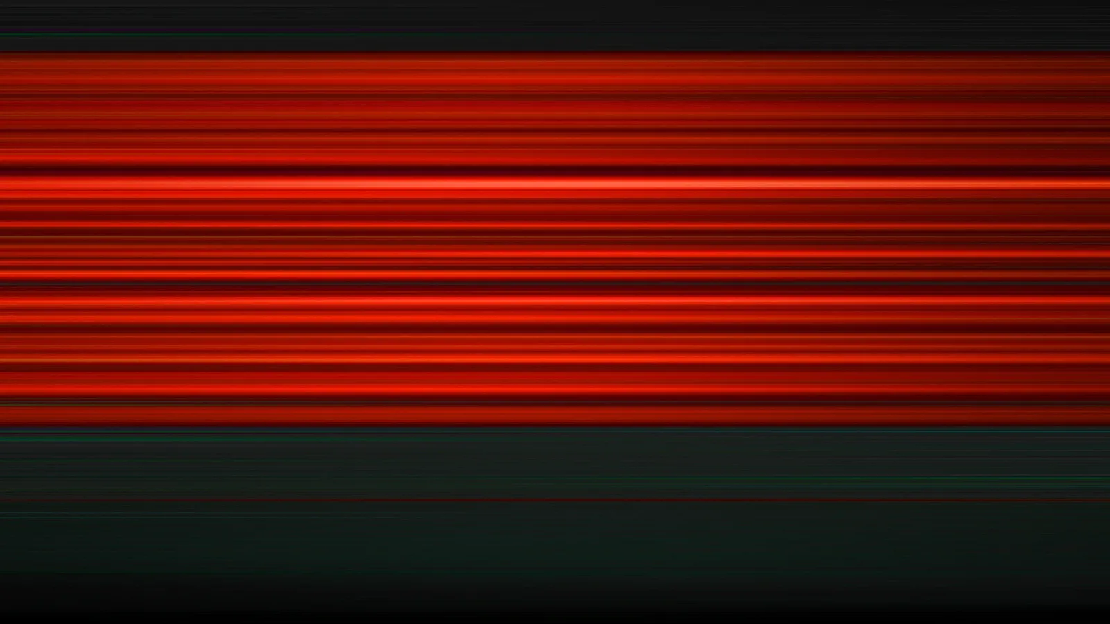 Horizontale rote Lichtstreifen unterschiedlicher Helligkeit auf dunklem Hintergrund, oben und unten dunkle Flächen.