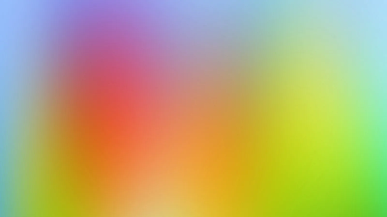 Unscharfer Verlauf aus Blau, Violett, Rot, Orange, Gelb und Grün, mit hellen Zonen in der Mitte und unten.