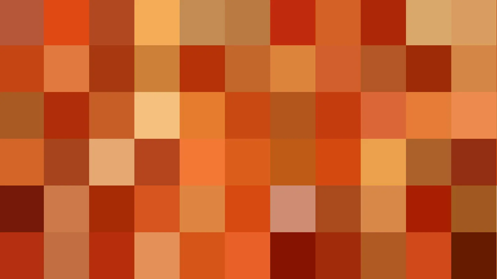 Rasterbild aus quadratischen Feldern in Orange, Rot, Braun und Beige, ohne erkennbares Motiv.