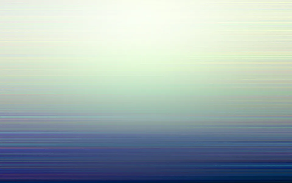 Abstrakte horizontale Streifen, die oben von hellem Weiß-Mint in dunkles Blau am unteren Rand übergehen.
