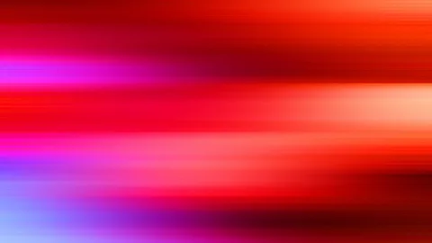 Horizontal verwischte Lichtstreifen in Rot, Magenta und Violett, rechts mit einem hellen, pfirsichfarbenen Glanz.