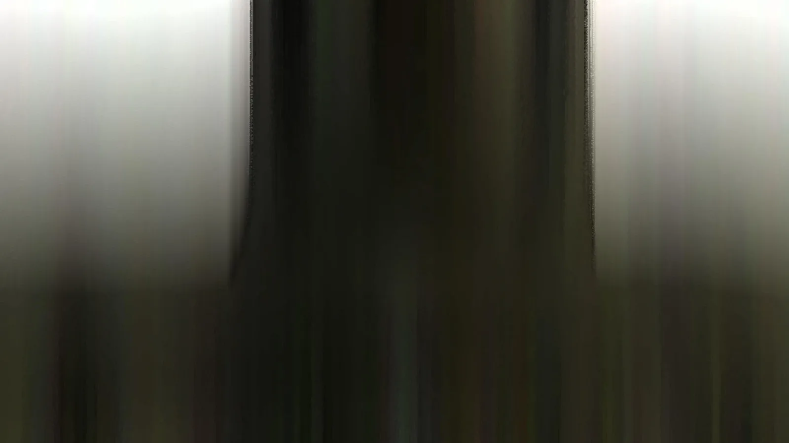 Abstraktes Bild mit vertikalen Schlieren: links und rechts oben hell grau, in der Mitte ein dunkler Streifen, unten dunkles Olivgrau.