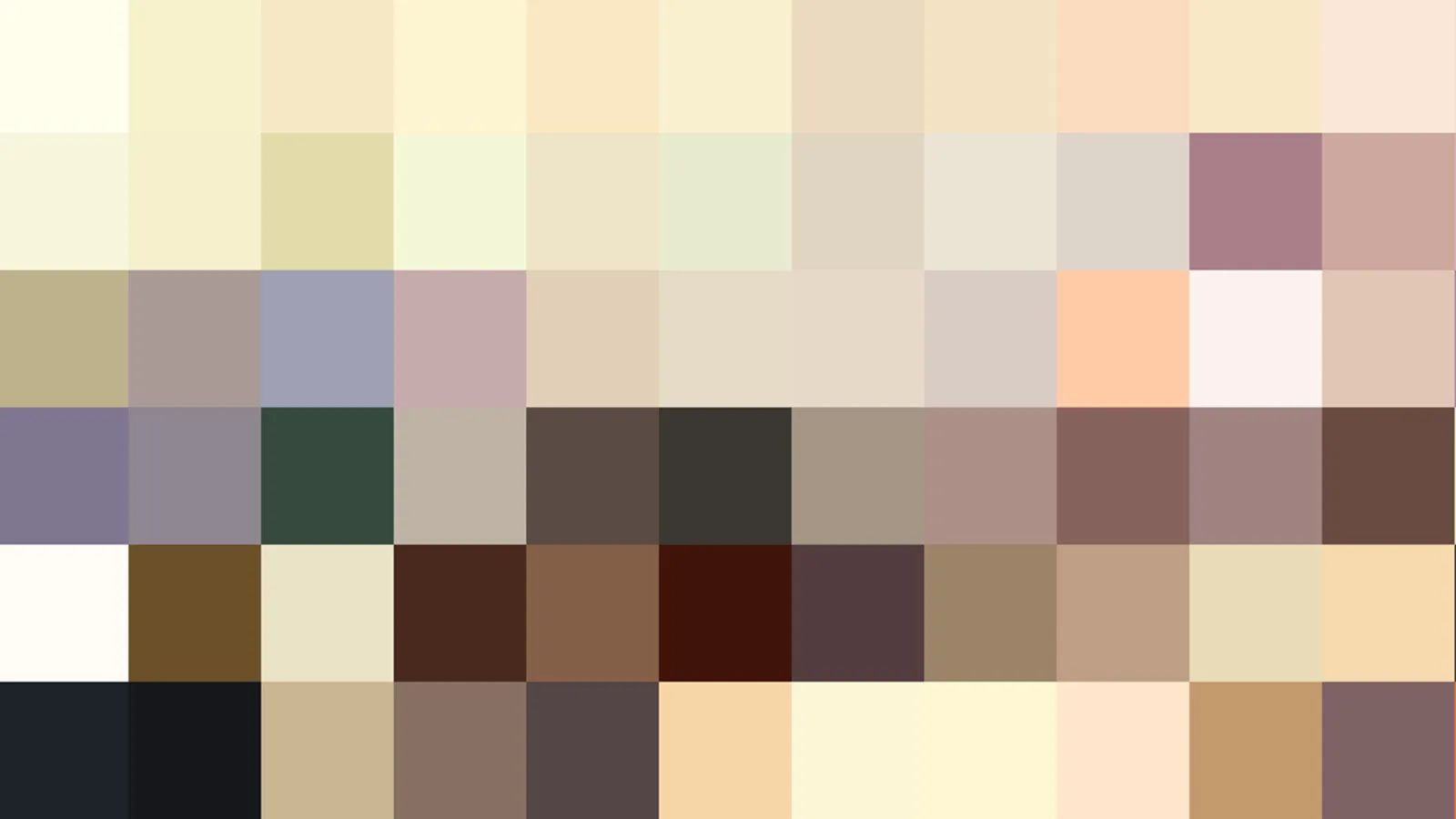 Raster aus kleinen Farbfeldern in Creme, Beige, Braun, Grau, Rosa und Dunkelgrün
