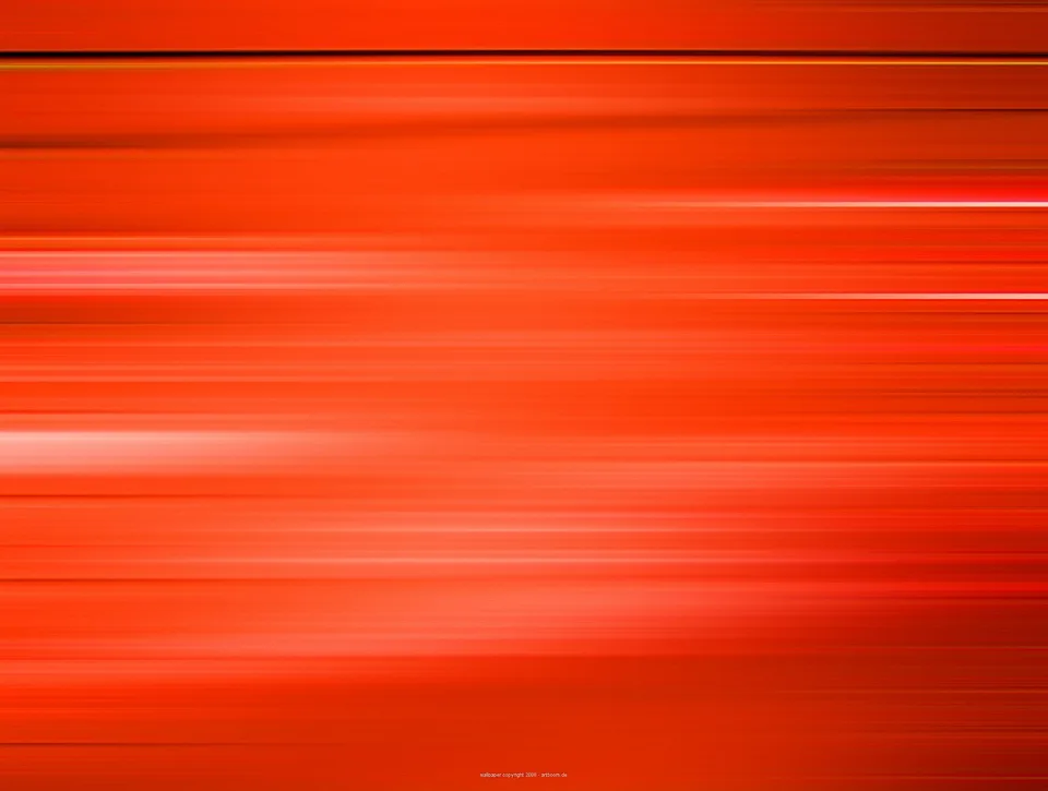 Abstraktes Bild mit horizontalen roten und orangefarbenen Streifen, die von hellen Lichtbahnen durchzogen sind.