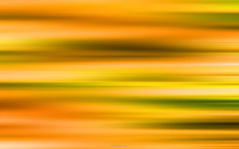 Abstrakte horizontale Streifen in Orange, Gelb und Grün mit weichen, verwischten Kanten.
