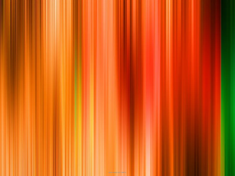 Abstrakte vertikale Streifen in Orange, Braun und Rot, links hell, rechts ein grüner Streifen am Rand.