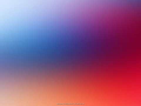 Abstrakter Farbverlauf von hellblau oben links über Violett zu Rot und Orange unten rechts.
