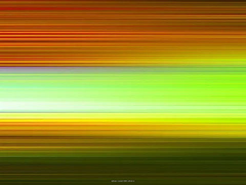 Horizontal verwischte Streifen in Orange, Gelb und Grün, mit einem hellen Band in der Mitte und einer dunklen Fläche unten.