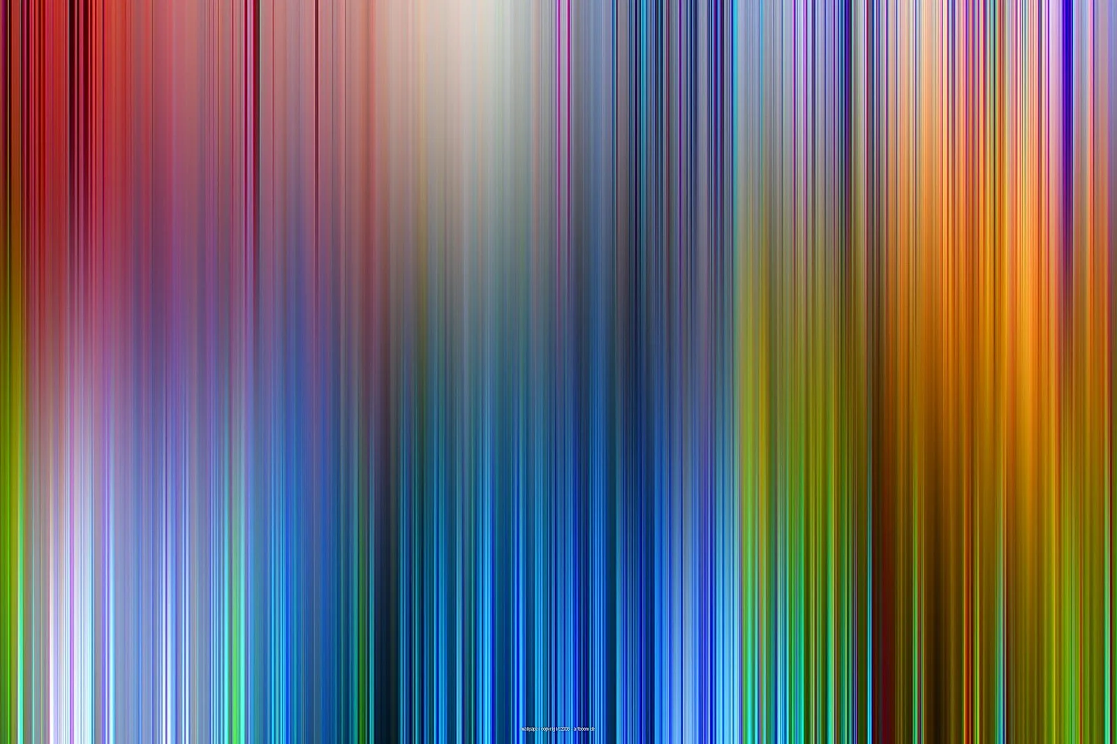 Abstraktes Bild aus dicht nebeneinanderliegenden, vertikalen Streifen in Rot, Orange, Blau, Grün und Violett, die nach unten hin weich verlaufen.