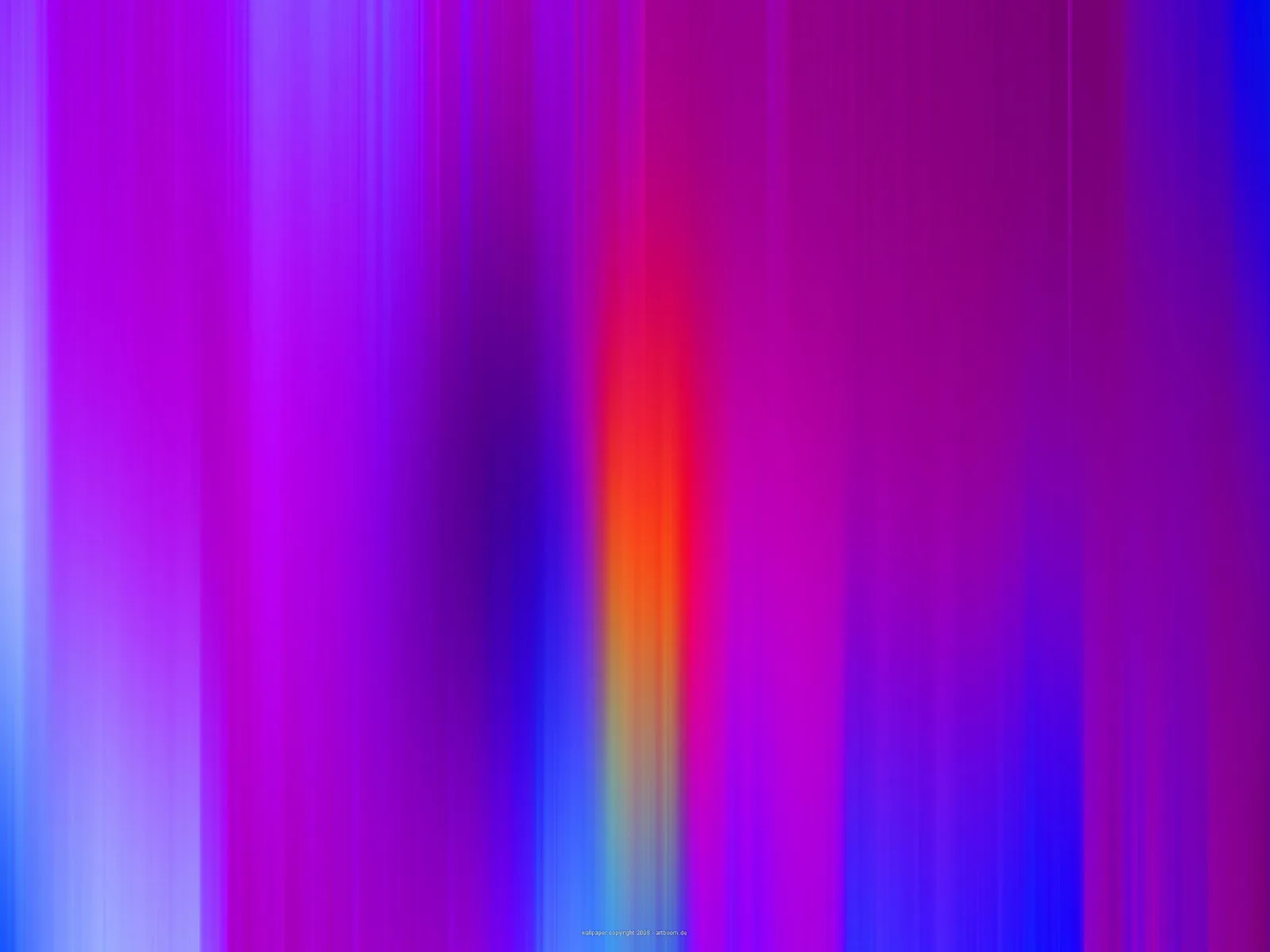 Vertikale Streifen in Lila, Magenta und Blau, in der Mitte ein orange-roter Lichtstrahl.