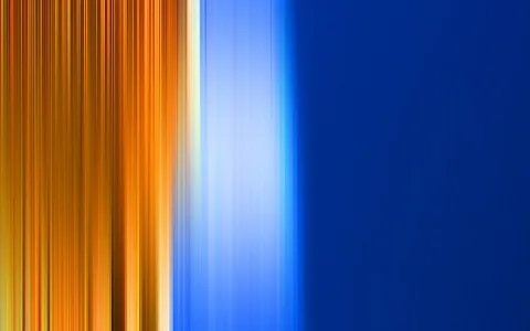 Abstrakte vertikale Streifen verlaufen von Orange über helles Blau bis zu tiefem Dunkelblau, leicht verwischt wie bei einer Bewegungsunschärfe.