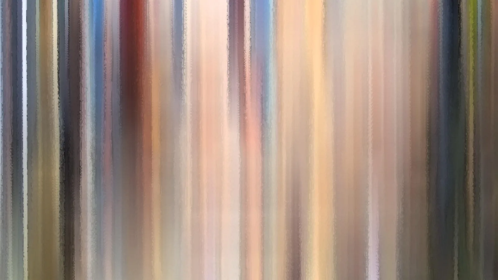 Abstrakte, vertikal verwischte Farbstreifen in Beige, Rot, Blau und Grau