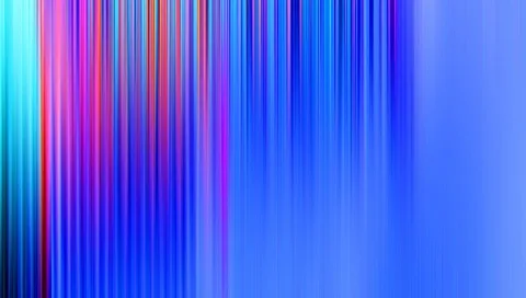 Vertikale, verwischte Linien in Blau, Violett, Magenta und Cyan, die nach rechts in ein gleichmäßiges Hellblau übergehen.