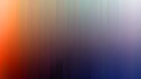Abstrakter, vertikal verlaufender Farbverlauf: links leuchtendes Orange, in der Mitte dunkles Violett und rechts Blau mit hellen Akzenten oben rechts.