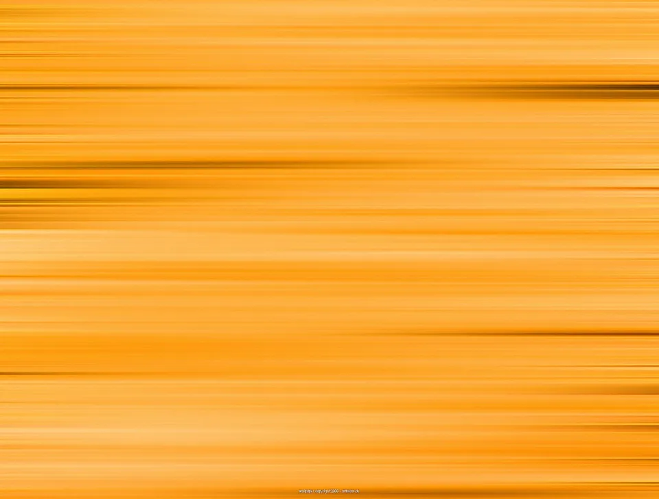 Abstrakte Komposition aus horizontal verwischten orangefarbenen und gelben Streifen mit dunkleren Linien in unterschiedlicher Höhe.