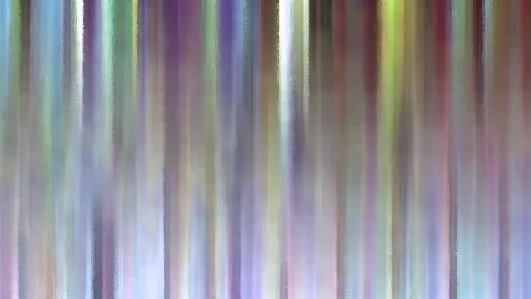 Vertikale, verwischte Streifen in Pastelltönen von Violett, Grün, Blau und Rosa.