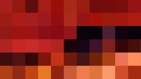 Raster aus quadratischen Farbfeldern in Weinrot, Ziegelrot, Orange und fast Schwarz, unten hell, in der Mitte dunkel.