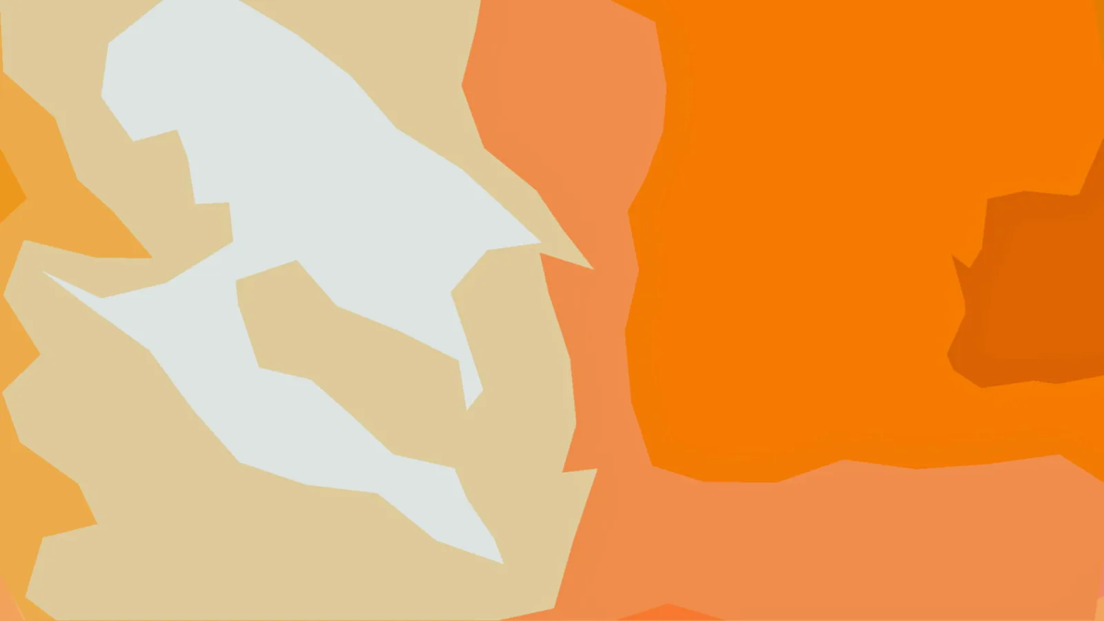Abstrakte Komposition aus unregelmäßigen Flächen in Orange, Beige und Hellgrau
