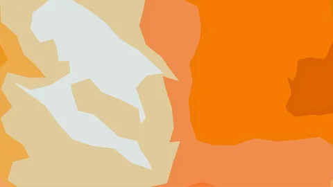 Abstrakte Komposition aus unregelmäßigen Flächen in Orange, Beige und Hellgrau