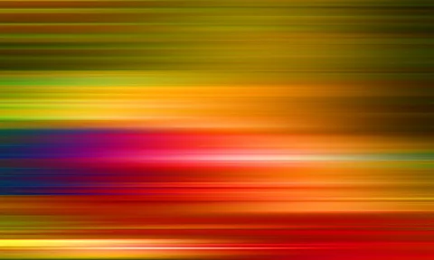 Horizontal verwischte, farbige Streifen in Gelb, Orange, Rot, Grün und Blau, die von oben nach unten ineinander übergehen.