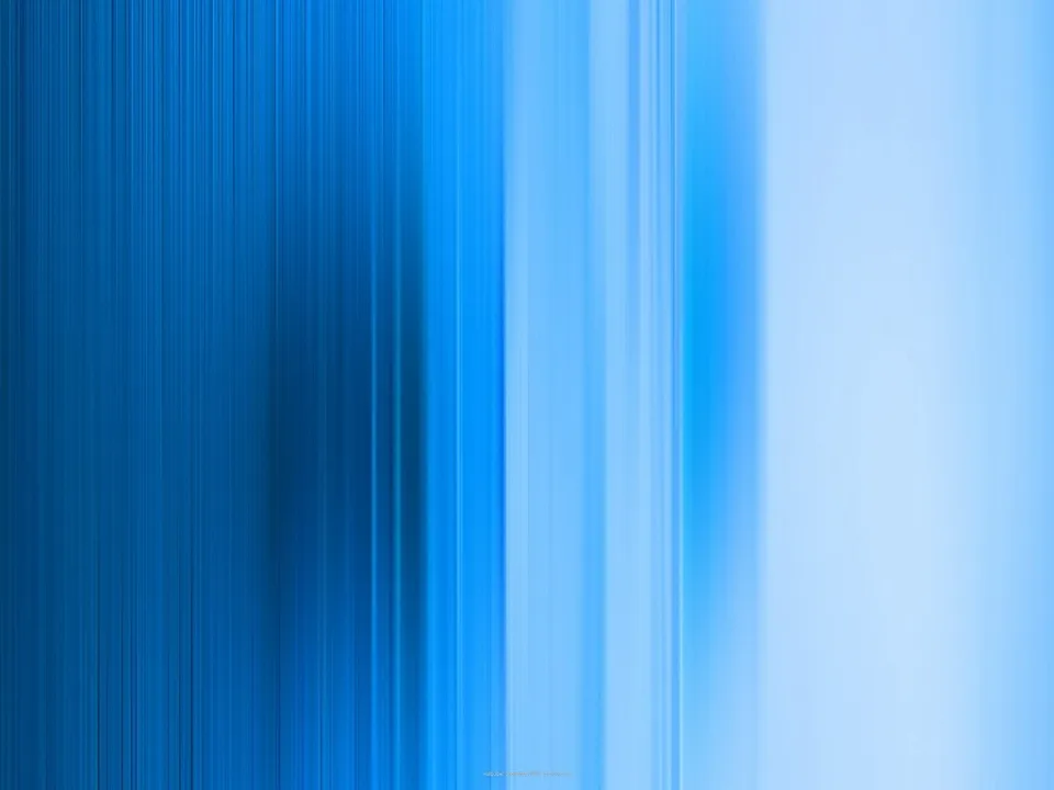 Abstrakte Komposition aus vertikalen blauen Streifen, die von dunklem Blau links zu hellem Blau rechts verlaufen.