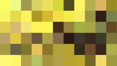 Abstraktes Mosaik aus quadratischen Feldern in Gelb, Oliv, Ocker und Dunkelbraun, in einem gleichmäßigen Raster angeordnet.