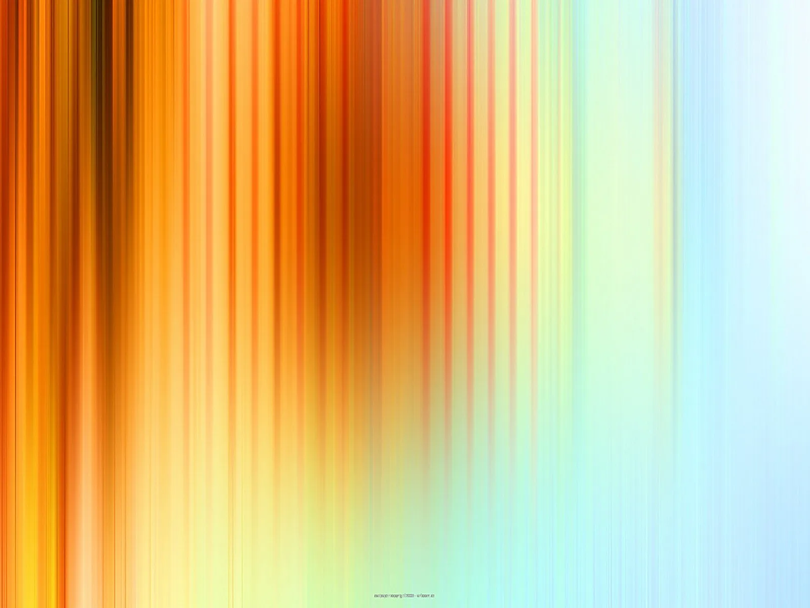 Abstrakte Komposition aus vertikalen, verwischten Streifen, von warmem Orange und Braun links über Gelb und Mintgrün bis zu hellem Hellblau rechts.