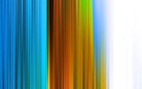 Vertikale Streifen in Blau, Braun, Orange, Gelb, Grün und Weiß, die von links nach rechts ineinander übergehen und nach rechts ins Weiß auslaufen.