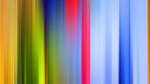 Abstraktes Bild aus senkrechten, verwischten Farbstreifen in Gelb, Grün, Blau, Rot und Pink, die von links nach rechts ineinander übergehen.