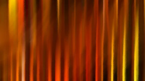 Abstrakte senkrechte Streifen in Orange, Rot und Gelb auf dunklem Grund.