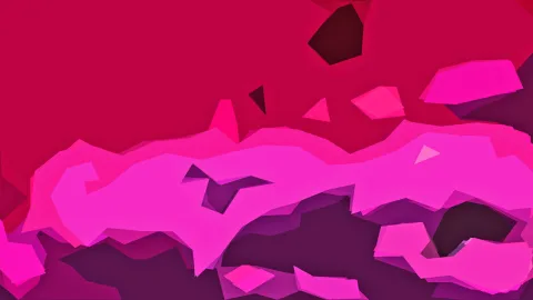 Abstrakte Komposition aus pinken, magentafarbenen und dunkelvioletten polygonalen Formen.