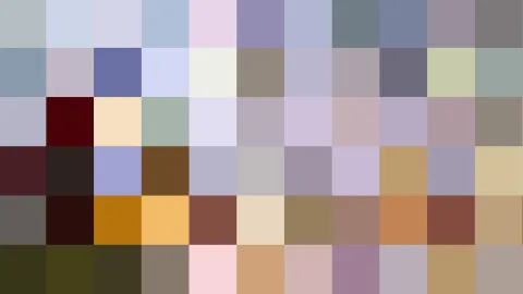 Raster aus farbigen Quadraten in Pastell-, Grau- und Erdtönen