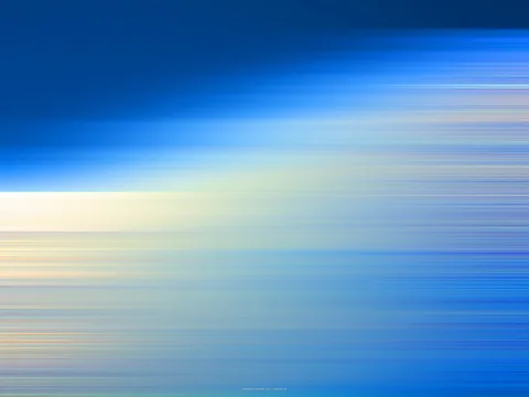 Horizontal verwischte Streifen in Blau, oben dunkler, nach links hell cremefarben aufleuchtend, nach unten in helles Blaugrau übergehend.