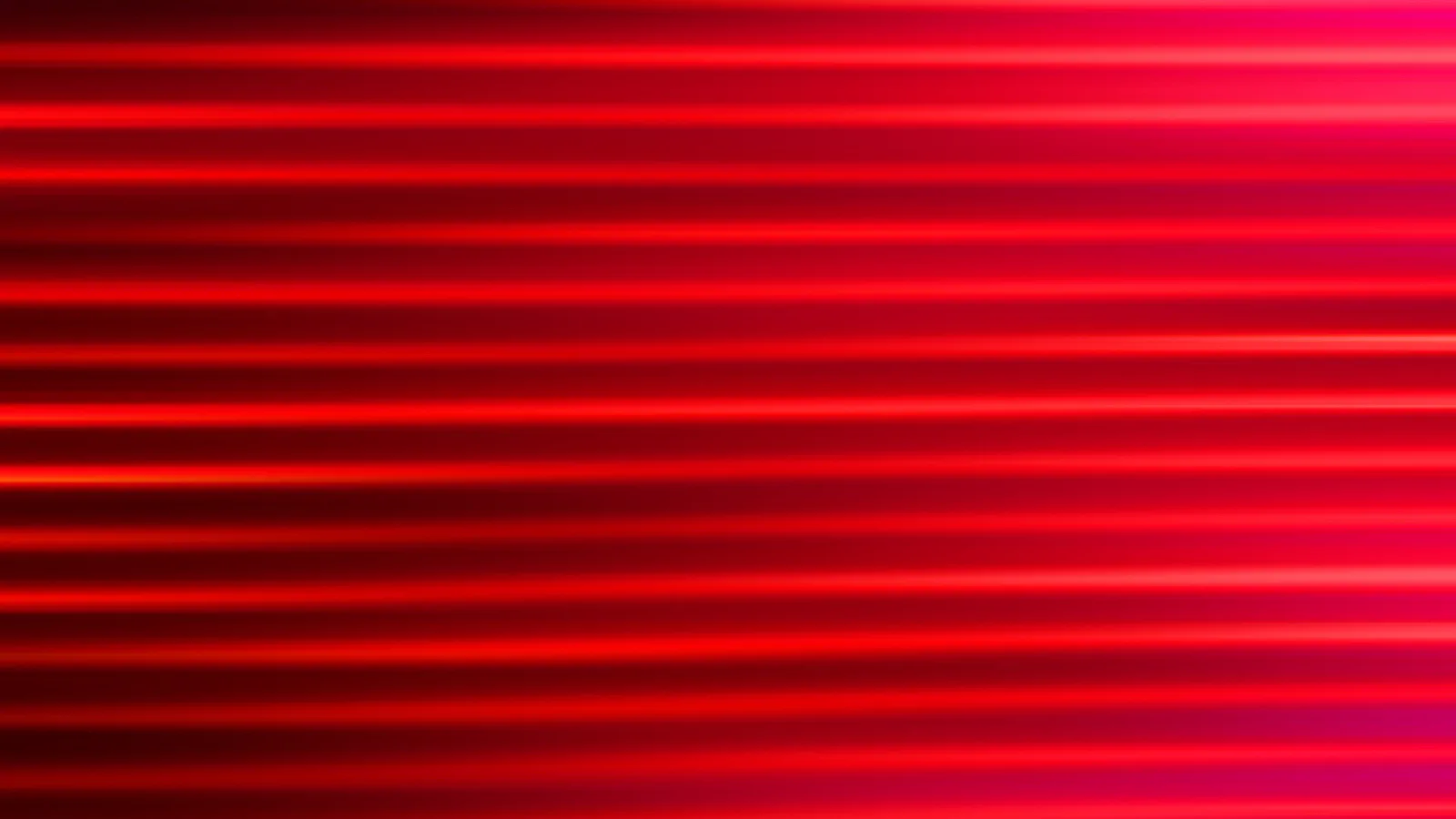 Abstrakter Hintergrund mit vielen waagerechten roten Lichtstreifen, die nach rechts oben heller werden und zum dunklen linken Rand auslaufen.