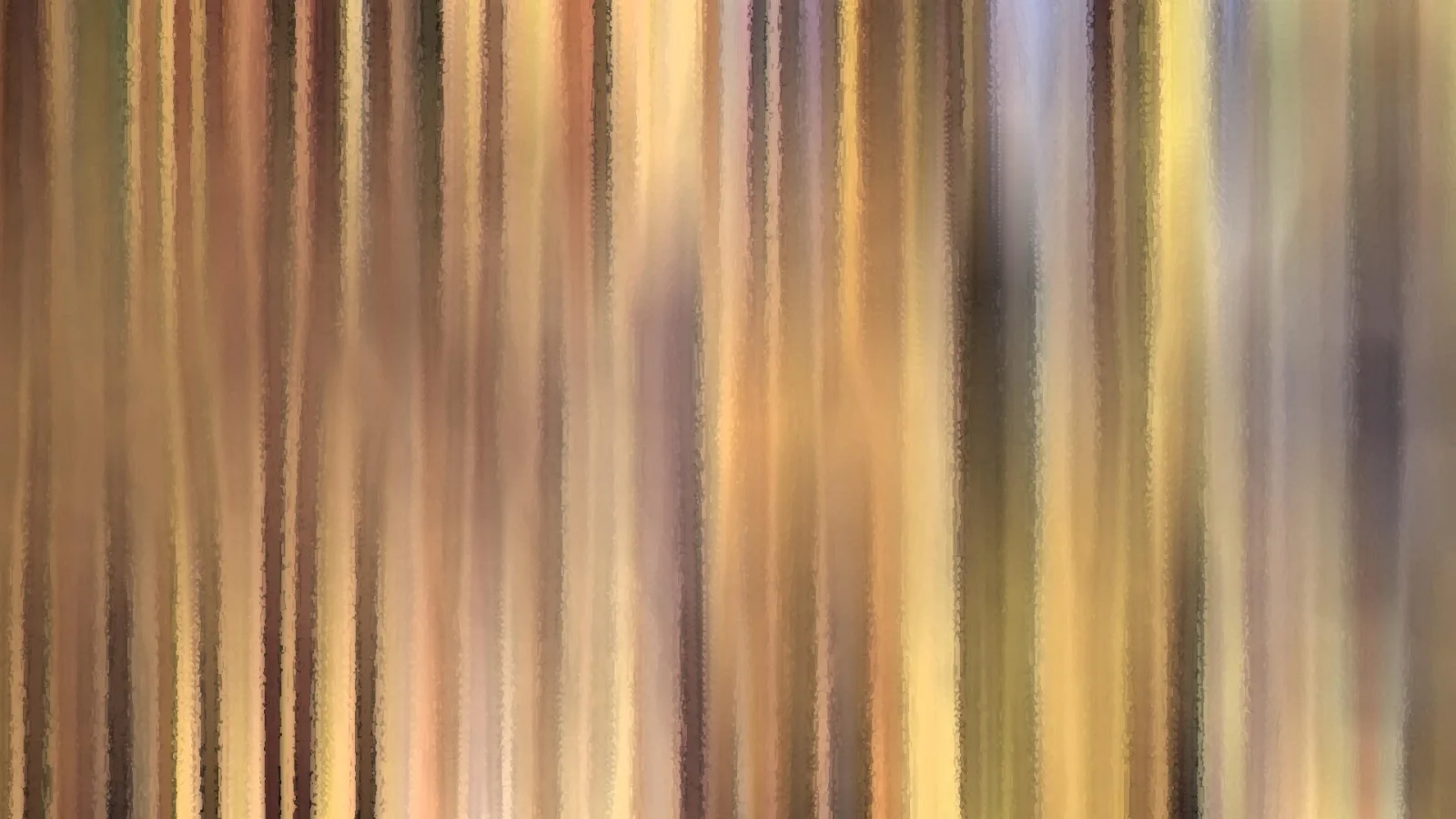 Abstraktes Bild aus vertikalen, weich verwischten Streifen in Gold, Braun, Beige und Grau.