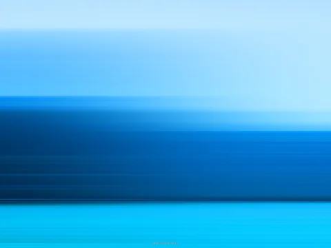 Abstrakte horizontale Streifen in verschiedenen Blautönen, von hellem Himmelblau oben bis zu dunklem Marineblau und leuchtendem Türkis unten, wie durch schnelle Bewegung verwischt.
