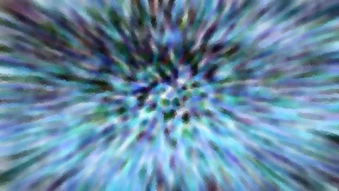 Abstrakte radiale Unschärfe in Blau, Türkis, Violett und Grün mit mosaikartiger Struktur