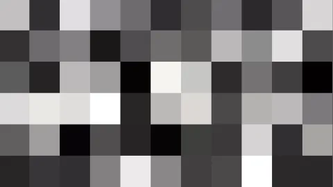 Ein Raster aus Quadraten in verschiedenen Grautönen, von fast Schwarz bis fast Weiß, ohne erkennbares Motiv.