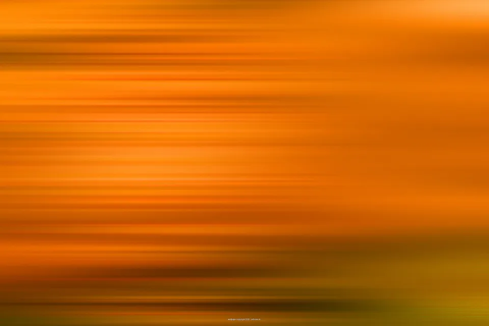 Abstrakte Fläche aus horizontalen, verwischten Streifen in Orange, Rotorange und Olivgrün, nach links und rechts ineinander laufend.
