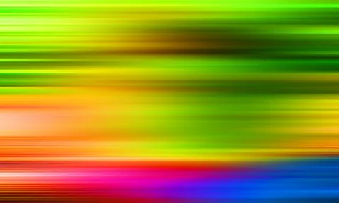 Horizontal verwischte Linien in Grün, Gelb, Orange, Rot und Blau, dicht übereinander gelegt.