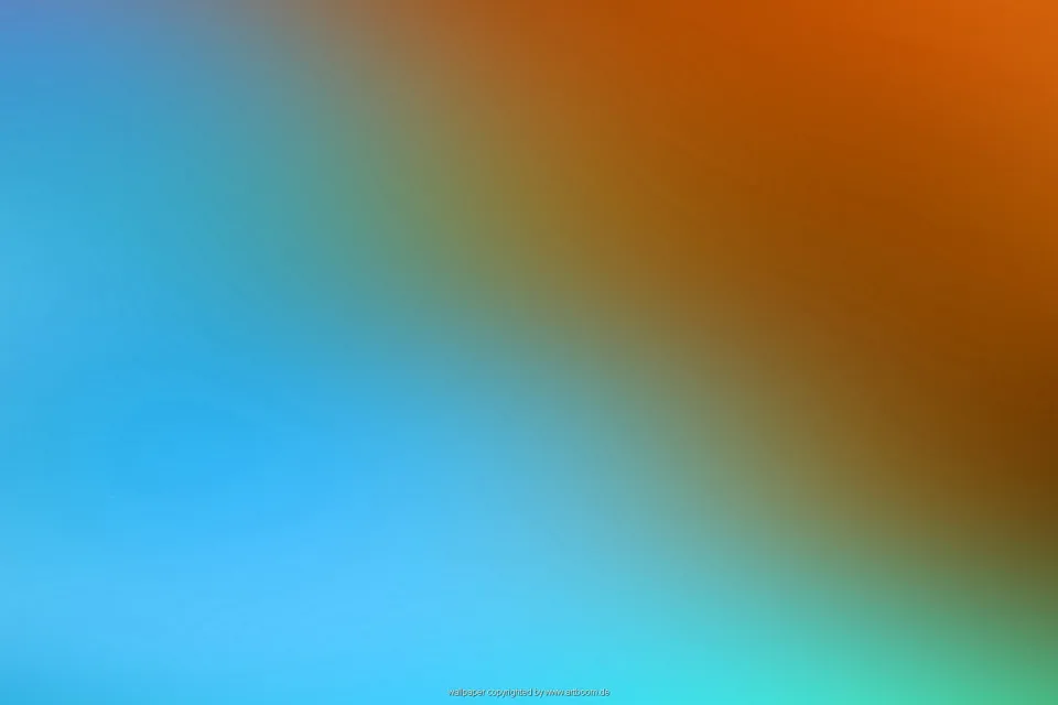Weicher Farbverlauf von Blau links über Orange oben rechts bis Türkis am unteren Rand, ohne erkennbares Motiv.