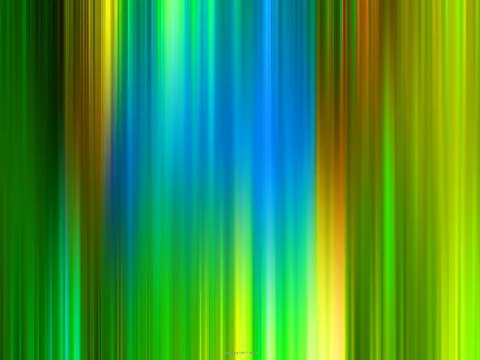 Abstraktes Muster aus vertikalen, weichen Streifen in Grün, Blau, Gelb und Orange, die nebeneinander verlaufen und unscharf ineinander übergehen.