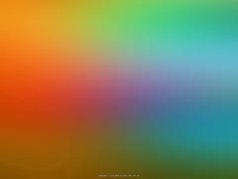 Weich verlaufender Farbverlauf von Orange über Grün bis Blau, in der Mitte mit rötlichen und violetten Übergängen.